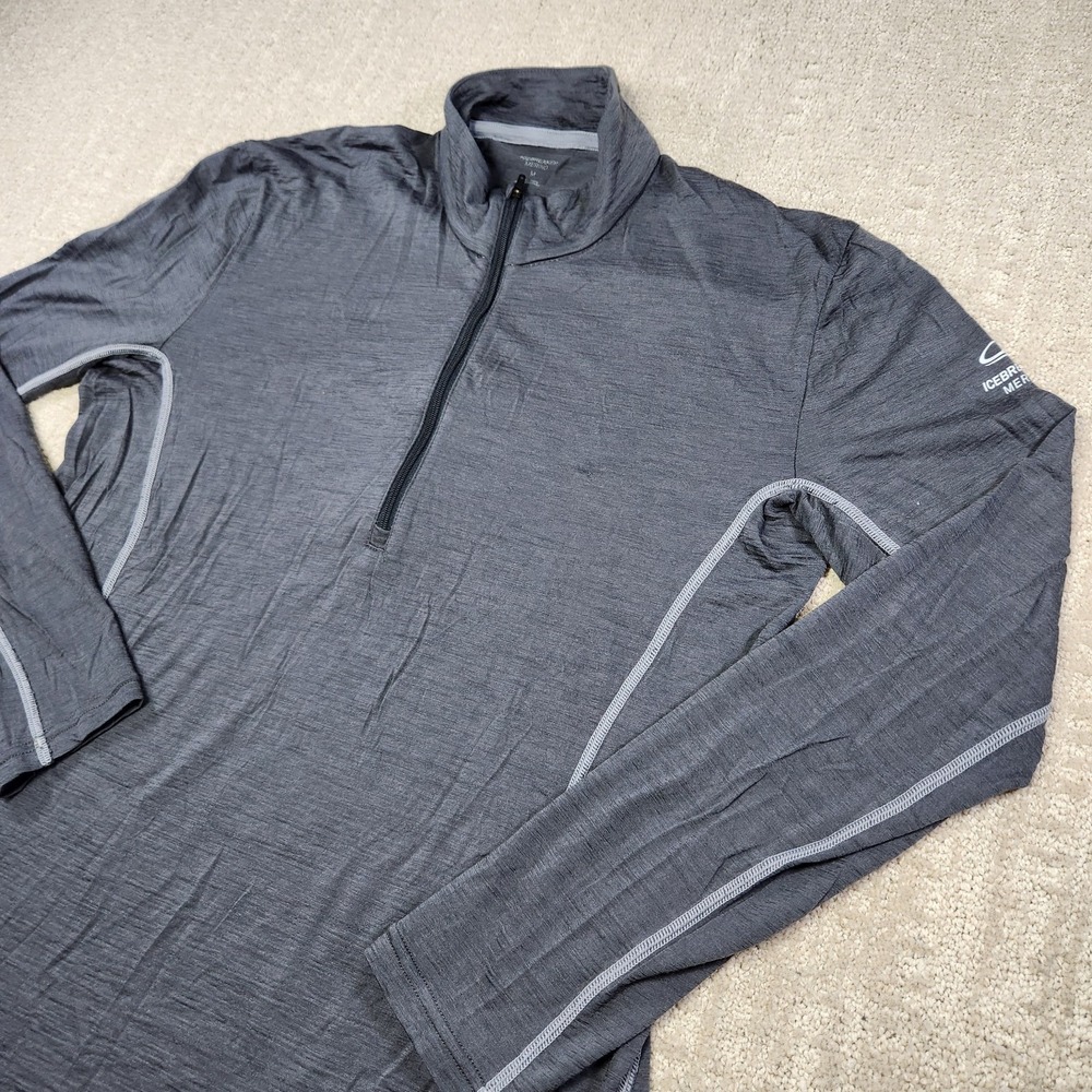 Icebreaker Sweatshirt Men Medium‎ New Zealand Merino Wool Mid Baselayer Gray